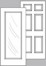 Custom closet door - composite wood design with mirror and panel design